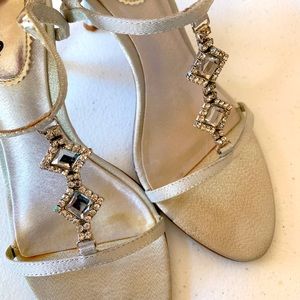 High heels silver with jewels